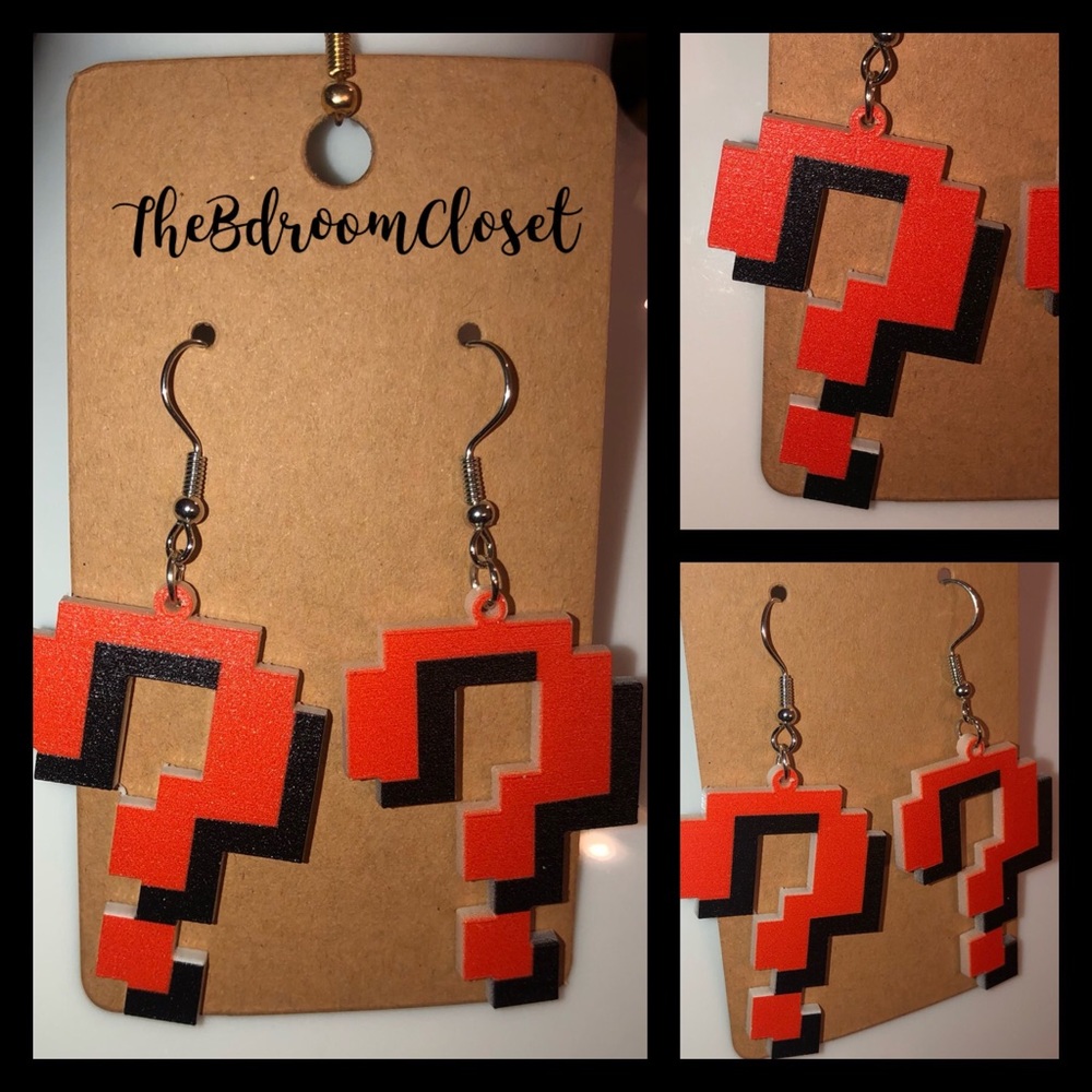 NEW! Question Mark Super Mario Style Earrings